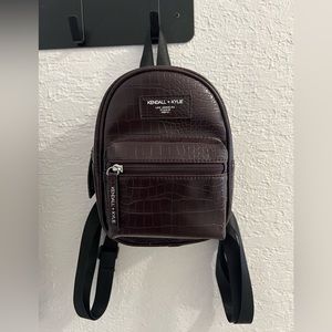 Kendall + Kylie Mini Backpack Maroon Los Angeles Studio 90012 Faux Alligator